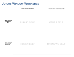 JOHARI WINDOW WORKSHEET