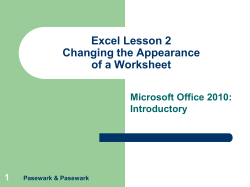 Excel Lesson 2 Changing the Appearance of a Worksheet