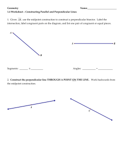C Geometry Name: 1.4 Worksheet – Constructing Parallel and