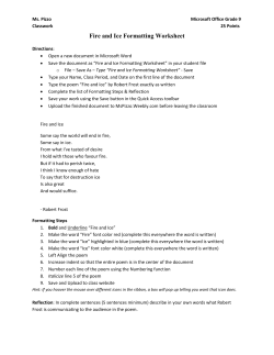 Fire and Ice Formatting Worksheet - Ms. Pizzo's Microsoft Office Class