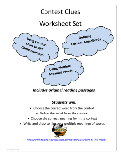 Context Clues Worksheet Set - fourthgradeteam2012-2013