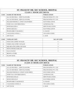 BOOK LIST 2015-16 - St.Francis Hr.Sec.School,Bhopal
