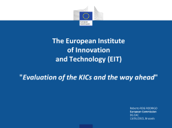 The European Institute of Innovation and Technology (EIT