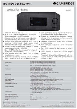 CXR200 Technical Specifications