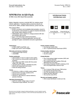 MWPR1516 16 KB Flash - Freescale Semiconductor