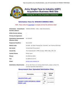 Solicitation View for W564KV15R0002