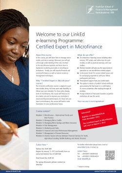 Certified Expert in Microfinance - e-MFP