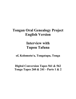 Tongan Oral Genealogy Project English Version Interview with