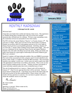 Newsletter - Madison Elementary School
