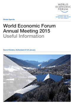 World Economic Forum Annual Meeting 2015 Useful Information
