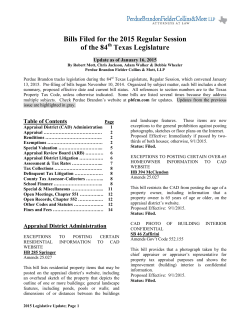 Bills Filed for the 2015 Regular Session of the 84 Texas Legislature