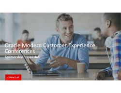 Oracle Modern Customer Experience Sponsorship Prospectus