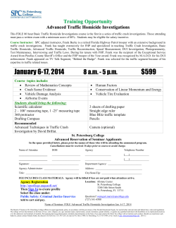 Training Opportunity Advanced Traffic Homicide Investigations