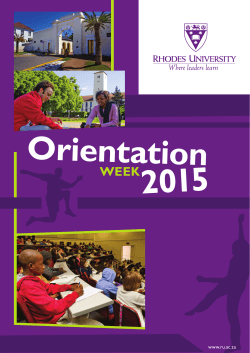 Orientation 2015 - Rhodes University