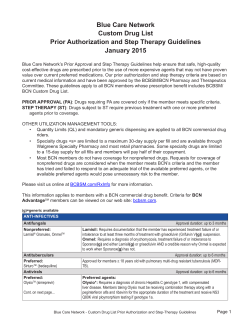 BCN Prior Authorization and Step Therapy Guidelines