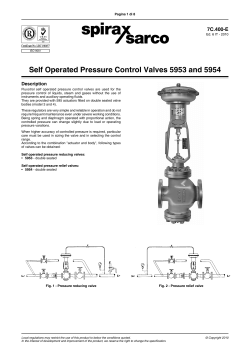 Self Operated Pressure Control Valves 5953 and 5954