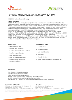 Typical Properties for ECOZEN® YF 401