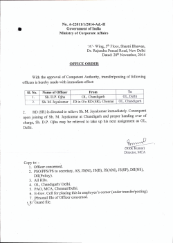 Office order - dated - Ministry Of Corporate Affairs