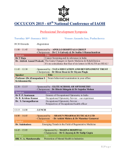 OCCUCON 2015 - 65 National Conference of IAOH