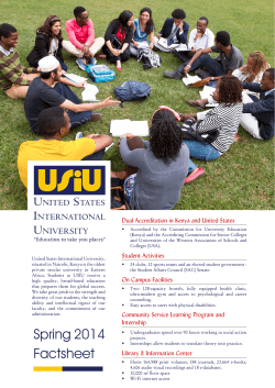 Spring 2014 Factsheet - United States International University