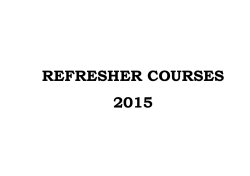 REFRESHER COURSES 2015