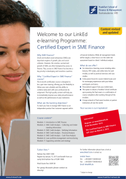 Certified Expert in SME Finance - e-MFP