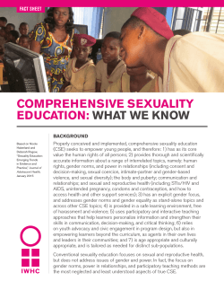 comprehensive sexuality education: what we know