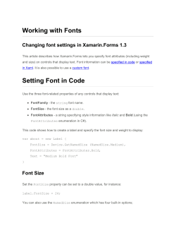 Working with Fonts Setting Font in Code