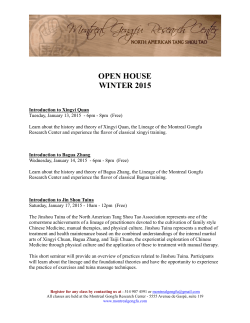Winter Programs 2015 - Montreal Gongfu Research Center