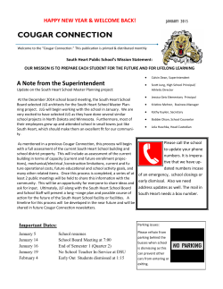 COUGAR CONNECTION - South Heart School