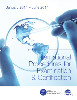 International Procedures For Examination & Certification