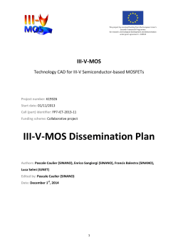 Dissemination plan - III-V-MOS