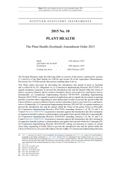 The Plant Health (Scotland) Amendment Order 2015