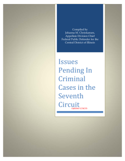 Issues Currently Pending In Criminal Cases in the Seventh Circuit