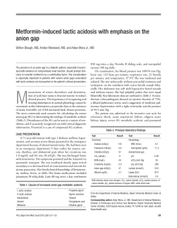 Metformin-induced lactic acidosis with emphasis on the anion gap