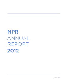 NPR ANNUAL REPORT 2012