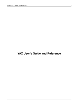 YAZ User's Guide and Reference