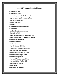 2015 KCA Trade Show Exhibitors - Kentucky Cattlemen's Association