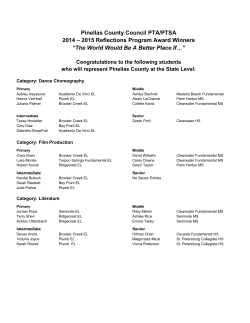 a list of the 2014-2015 County level Reflections award
