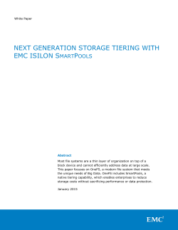 Next Generation Storage Tiering with Isilon SmartPools