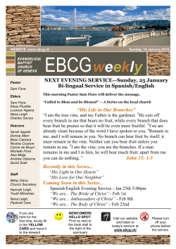 Weekly Bulletin - Evangelical Baptist Church of Geneva