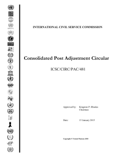 Consolidated Post Adjustment Circular