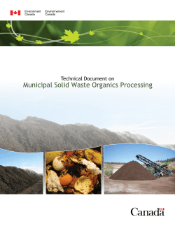 Technical Document on Municipal Solid Waste Organics Processing