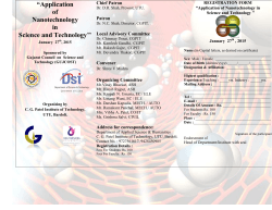 One Day workshop on "Application of Nano Technology"