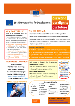 Why the EYD2015? The EYD 2015 will: