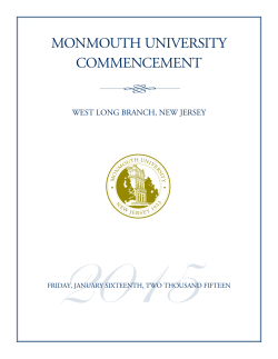 The Monmouth University January 2015 Commencement Program