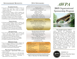 the 2015 Sponsorship Brochure and Enrollment Form