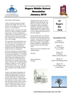 Rogers Newsletter - West Irondequoit Central School District