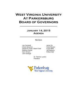 January 14, 2015 - West Virginia University at Parkersburg