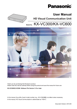 KX-VC600 / KX-VC300 BX/CX/EX English